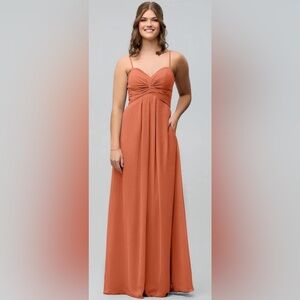 Coral/Orange Kennedy Blue Bridesmaids Dress Jeslyn Style